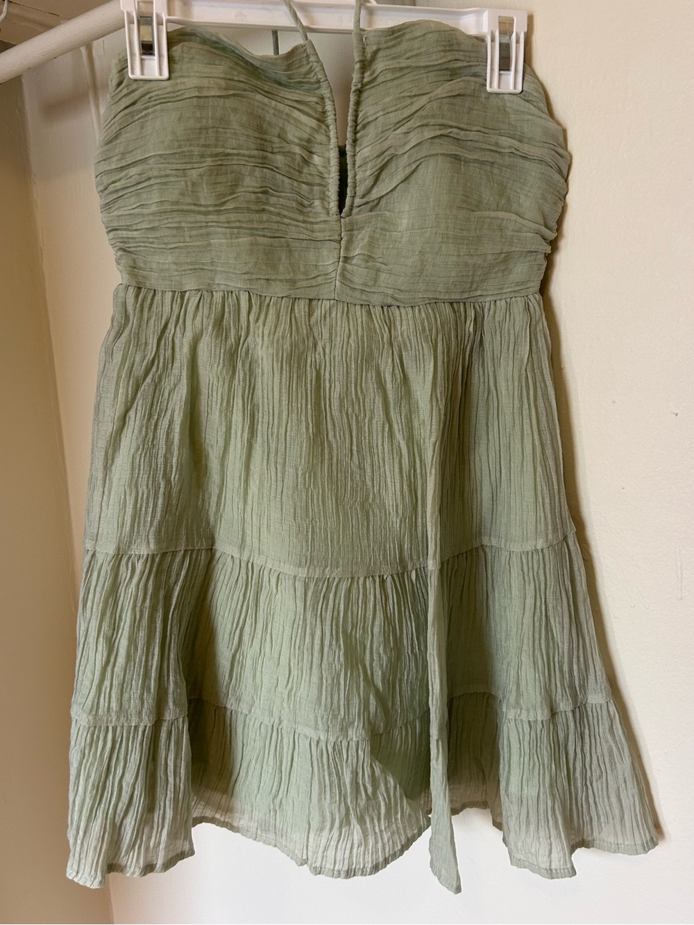 Light Sage Tiered Summer Dress